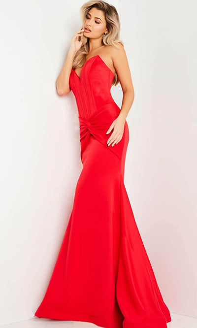 Jovani 23556 - Off Shoulder Knot Gown Prom Dresses