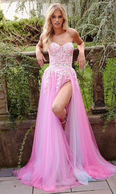 Jovani 23713 - Strapless Appliqued Prom Dress Prom Dresses