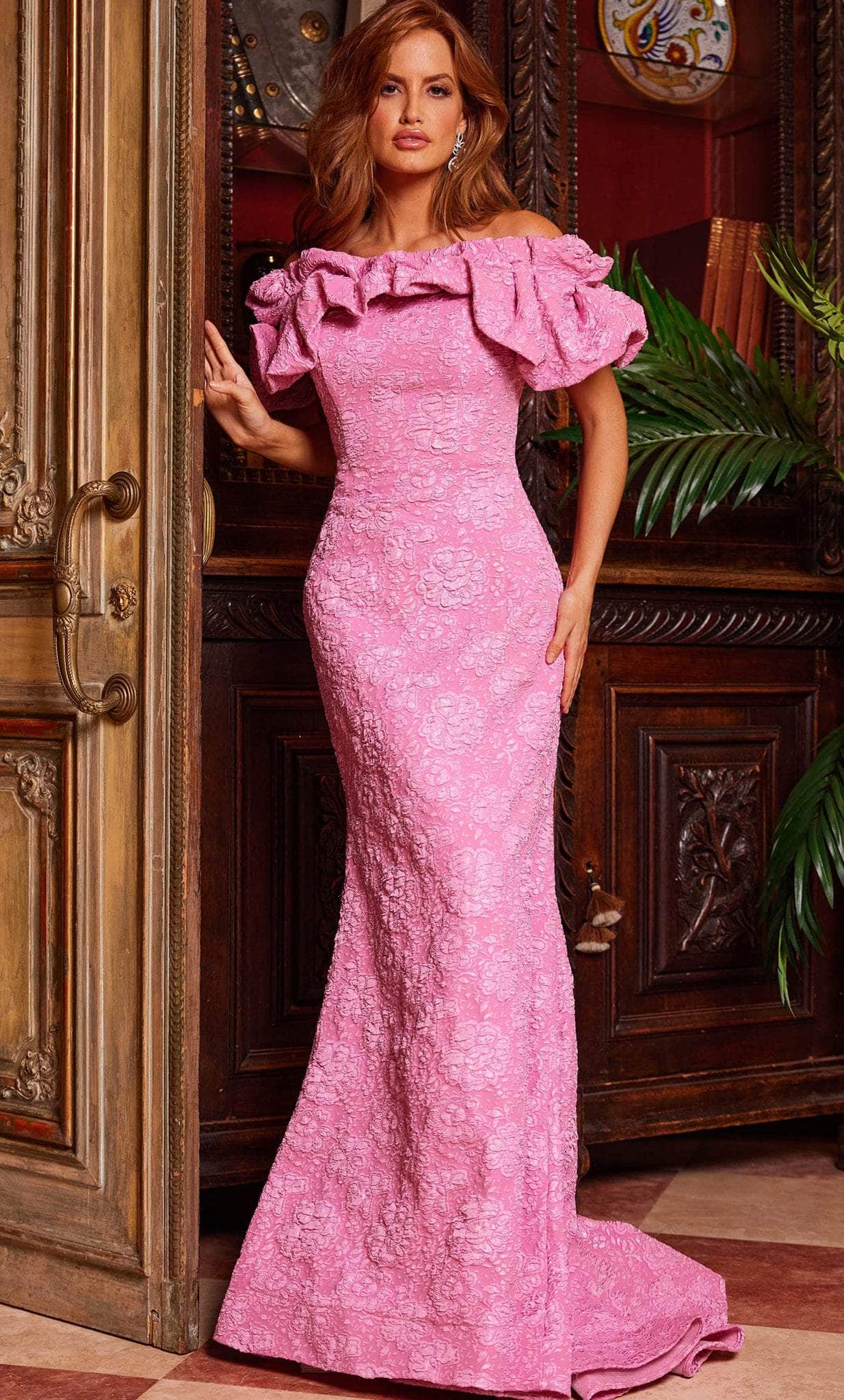 Jovani 23847 - Floral Off-Shoulder Evening Dress Special Occasion Dress