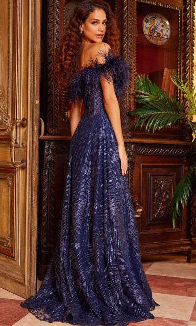 Jovani 23884 - Feather Off-Shoulder Prom Dress Special Occasion Dress