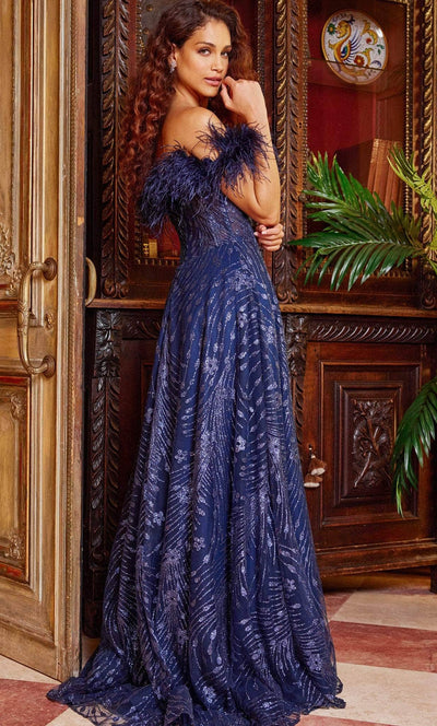 Jovani 23884 - Feather Off-Shoulder Prom Dress Special Occasion Dress