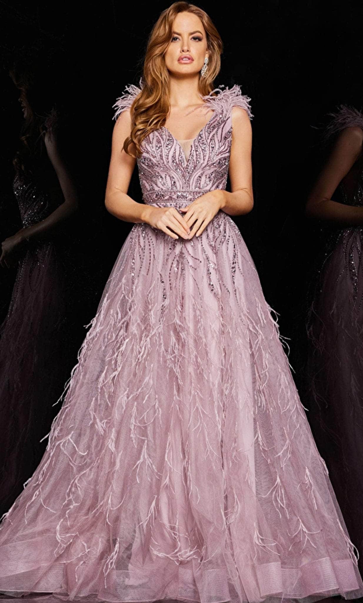 Jovani 24000 - Fringed Illusion A-line Gown Ball Gowns