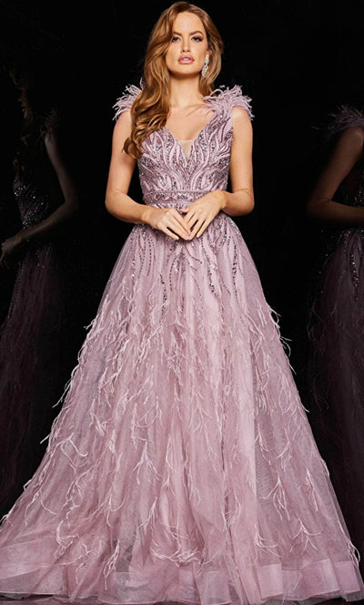 Jovani 24000 - Fringed Illusion A-line Gown Ball Gowns