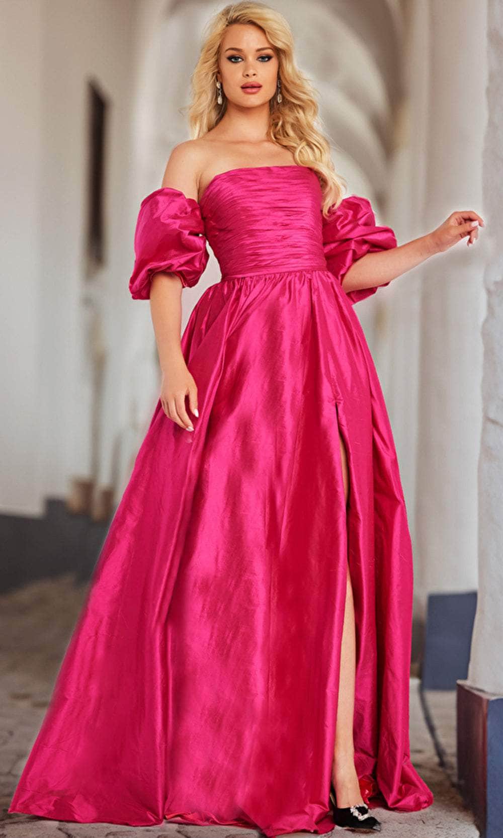 jovani a line dress Elegant A-Line Gown with Floral Embroidery and Cape Sleeves 43312