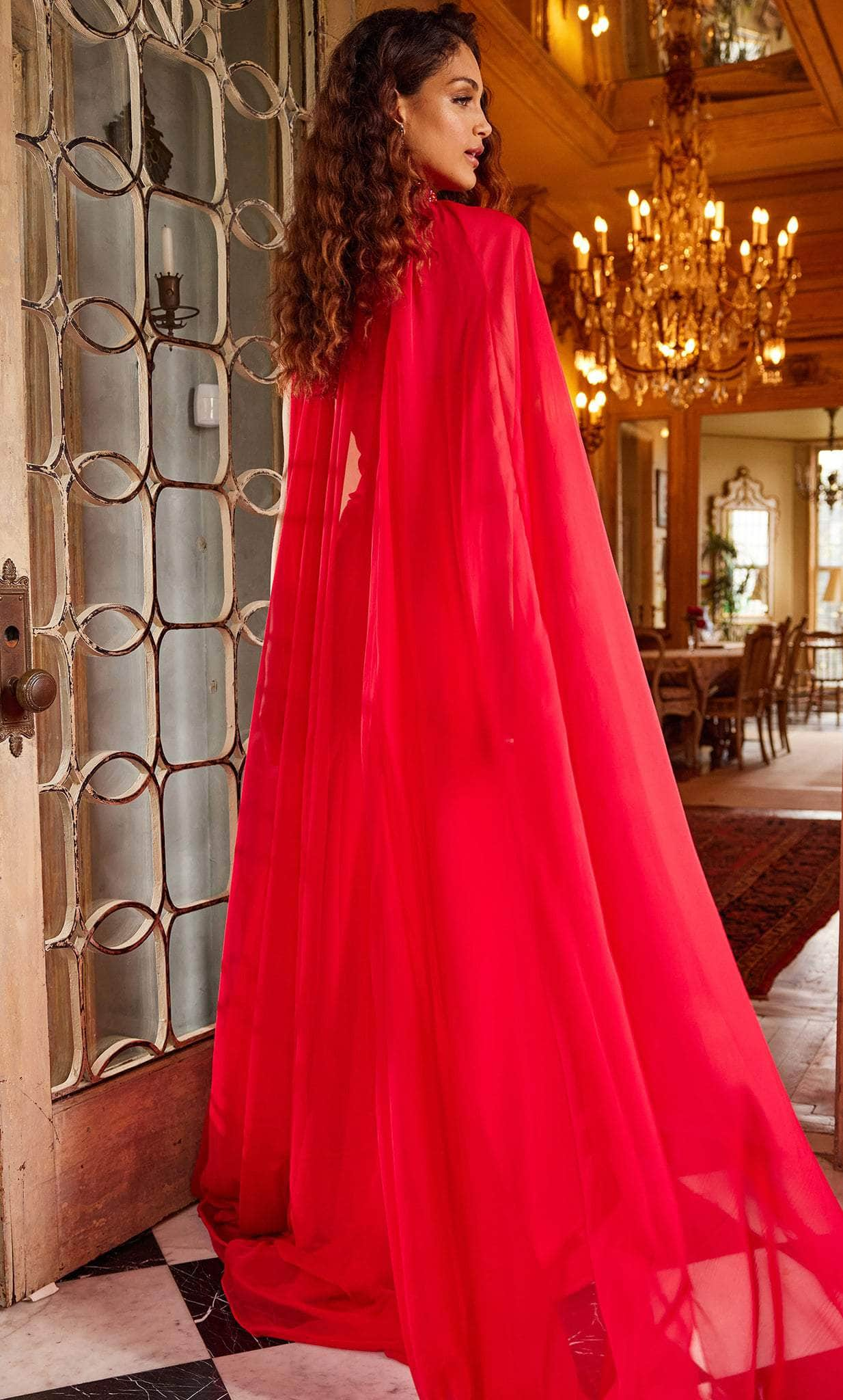 Jovani 24148 - Sweetheart Sheath Prom Gown With Cape Special Occasion Dress