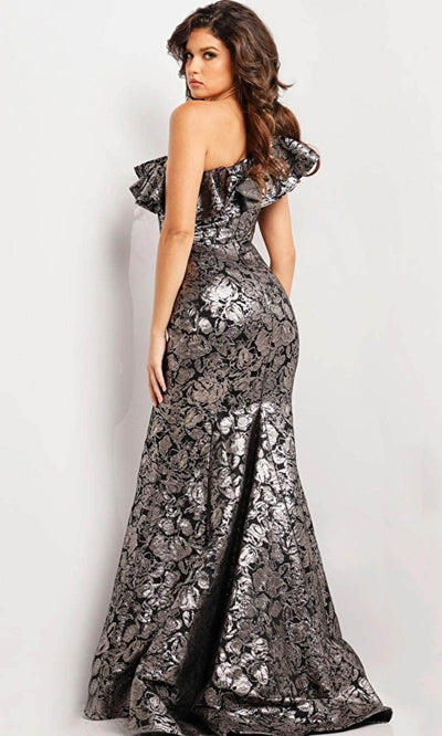 Jovani 25676 - Ruffled Asymmetric Neck Evening Gown Special Occasion Dresses