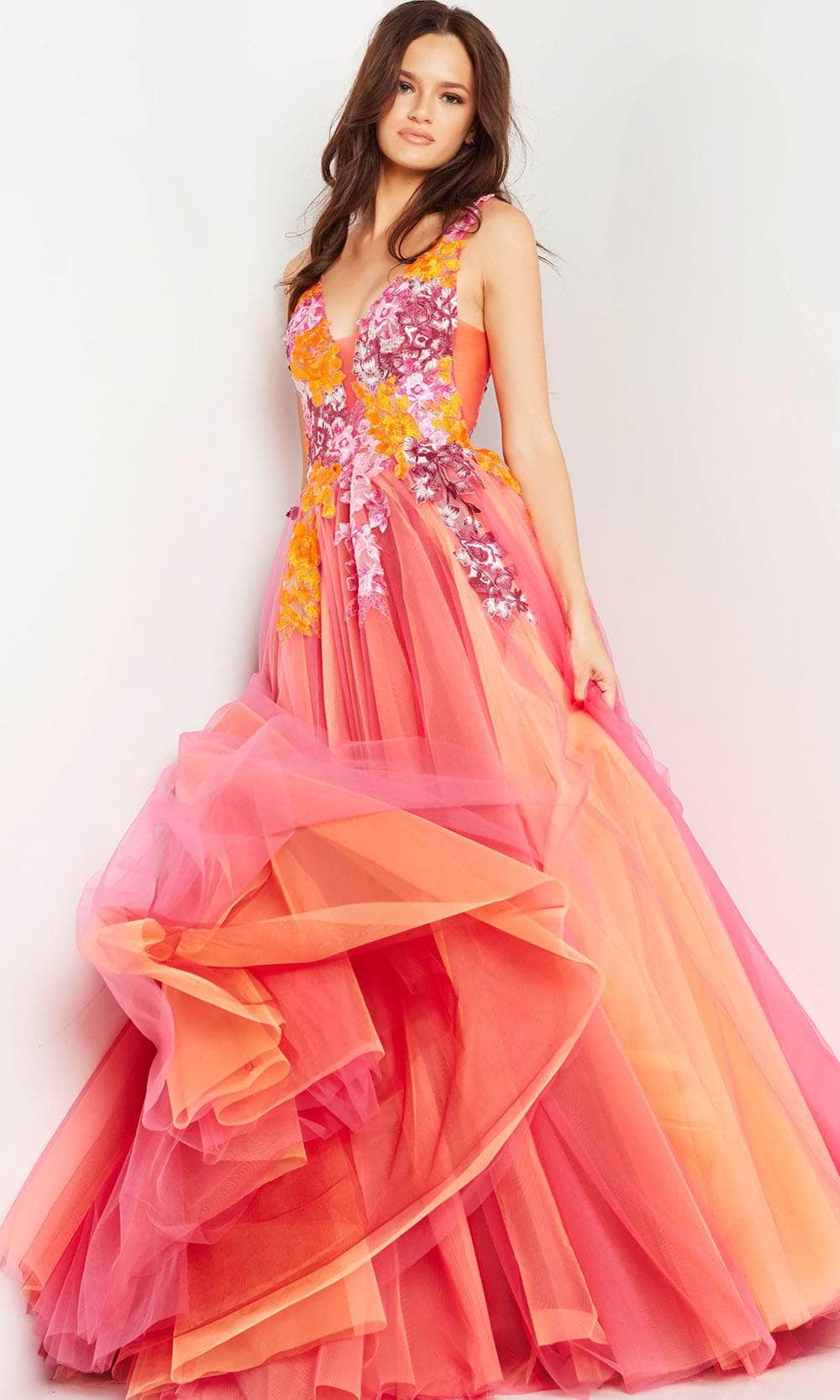 Jovani 25800 - Sleeveless Floral Embroidered Ballgown Special Occasion Dresses