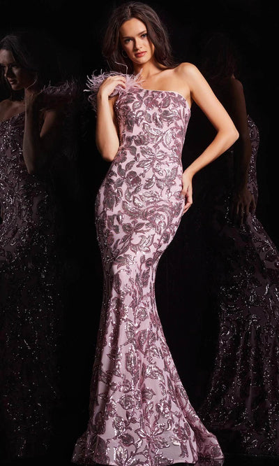 Jovani 25901 - Feather Strap Sequin Prom Gown Special Occasion Dresses
