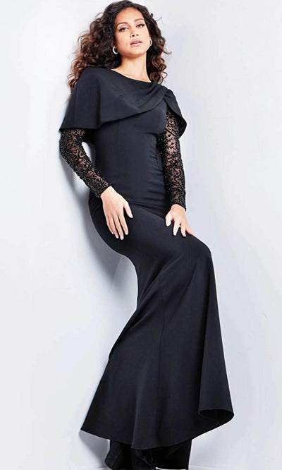 Jovani 26062 - Beaded Illusion Sleeve Evening Gown Special Occasion Dresses