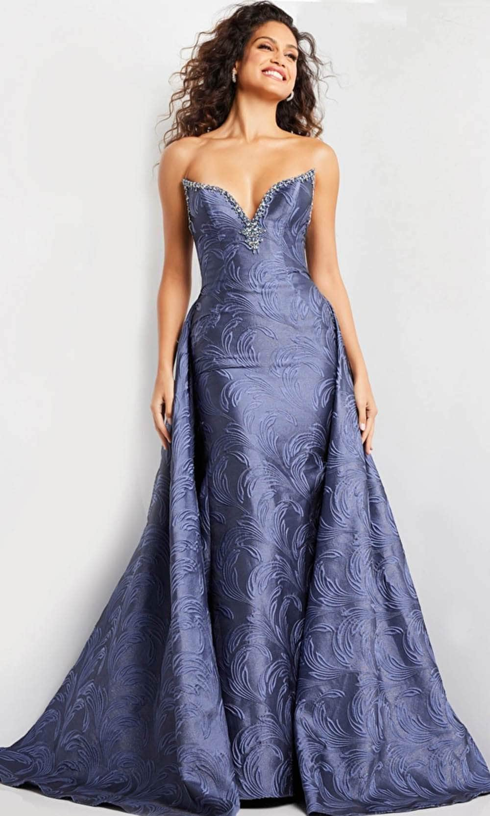 Jovani 26115 - Strapless Jacquard Evening Gown Special Occasion Dresses