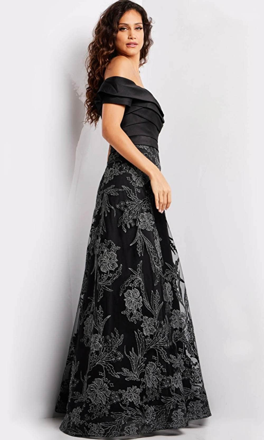 Jovani 26186 - Floral Embroidered A-Line Evening Gown Special Occasion Dresses