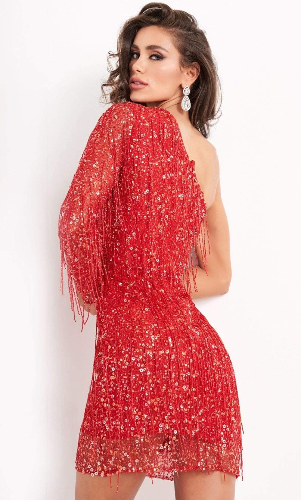Jovani - 2645 Sequin Fringe Asymmetrical Dress Cocktail Dresses