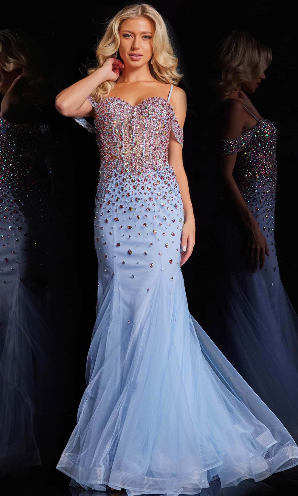 Jovani 36730 - Cold Shoulder Mermaid Prom Gown Special Occasion Dresses