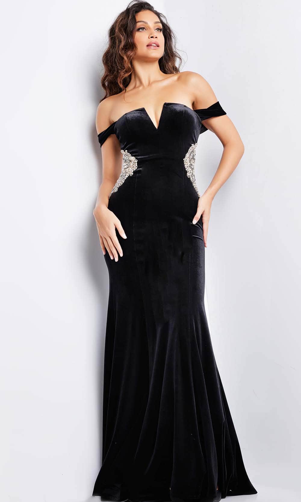Jovani 36733 - Off Shoulder Velvet Evening Gown Special Occasion Dresses