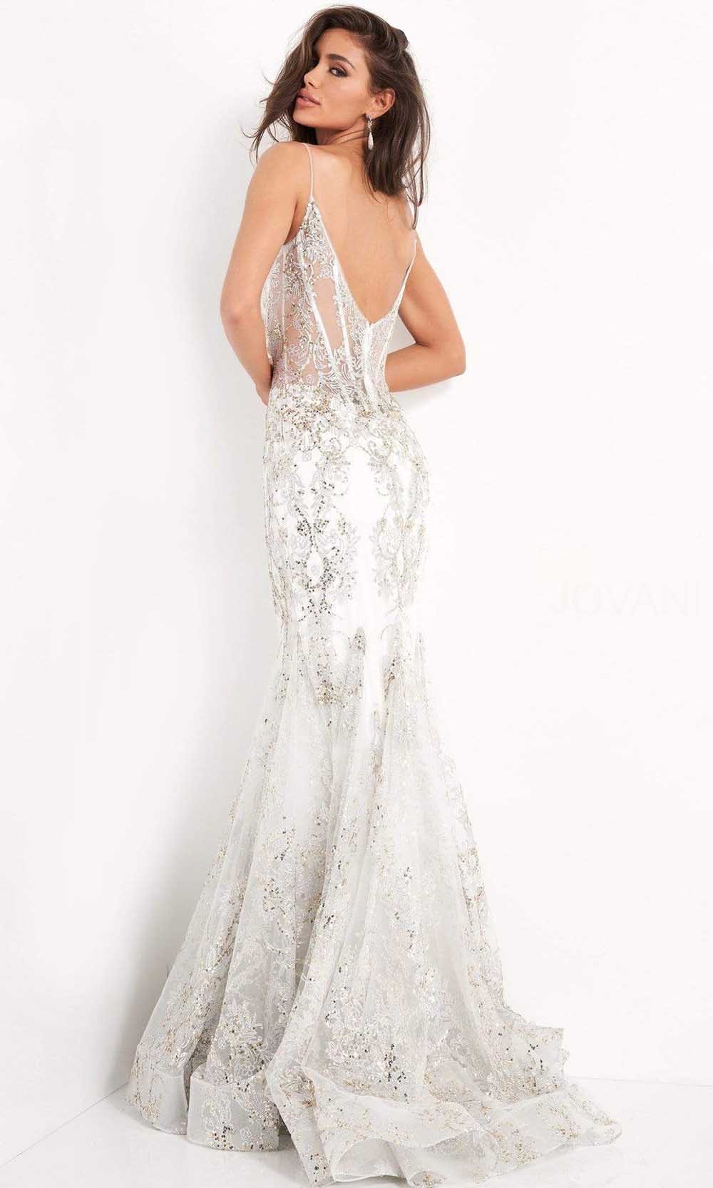 Jovani - 3675 Sheer Corset Bodice Sequin Mermaid Gown Pageant Dresses
