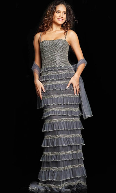 Jovani 36816 - Straight Across Layered Evening Gown Special Occasion Dresses