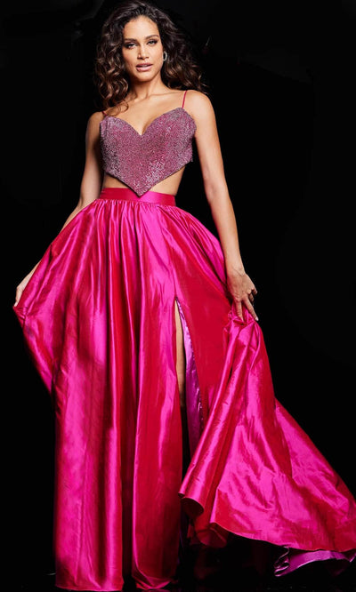 Jovani 37045 - Sweetheart A-Line Prom Dress Special Occasion Dress 00 / Fuchsia