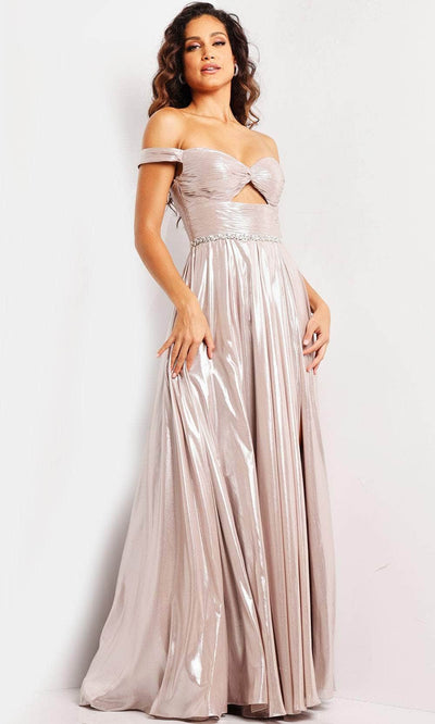 Jovani 37381 - Metallic Off Shoulder Prom Gown Special Occasion Dresses