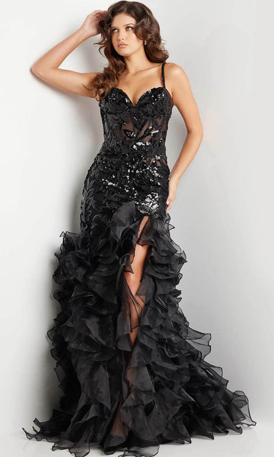 Jovani 38358 - Sequin Corset Ruffle Prom Dress Special Occasion Dresses