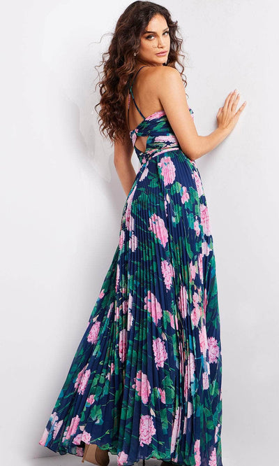 Jovani 38638 - Crisscross Floral Printed Prom Dress Special Occasion Dresses