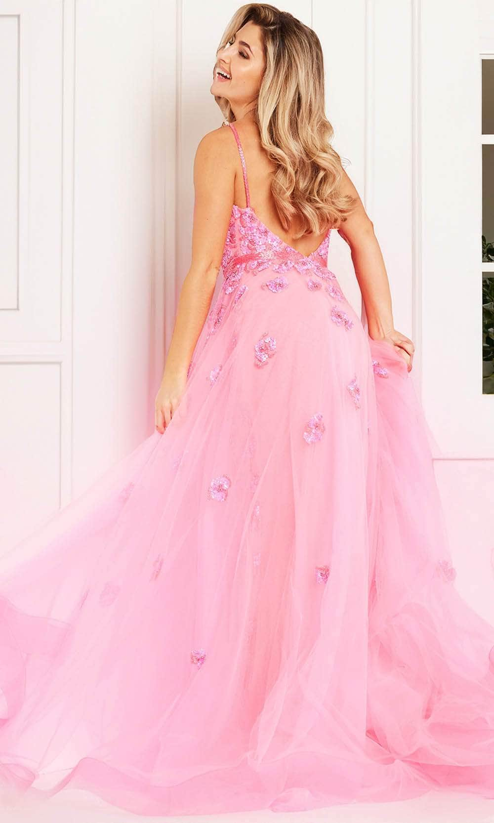 Jovani 62929 - Plunging Floral Beaded Prom Gown Special Occasion Dress