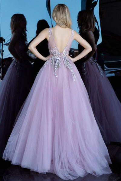 Jovani 67459SC - Embellished Bodice V-Shaped Back Prom Dress Prom Dresses