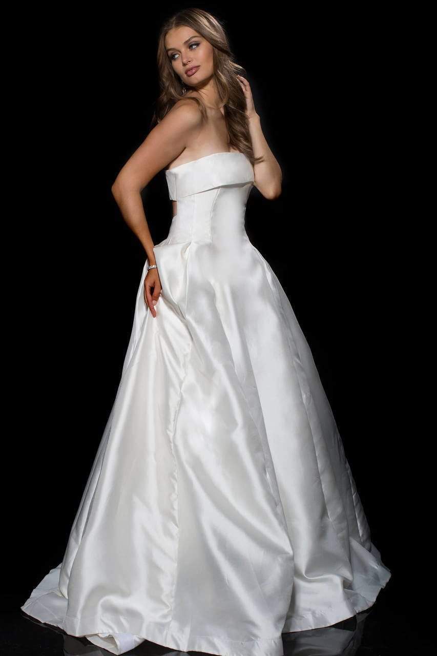 Jovani Cutout Back Strapless Detailed Mikado Ballgown 52152SC - 1 pc Off White In Size 2 Available CCSALE 2 / Off White