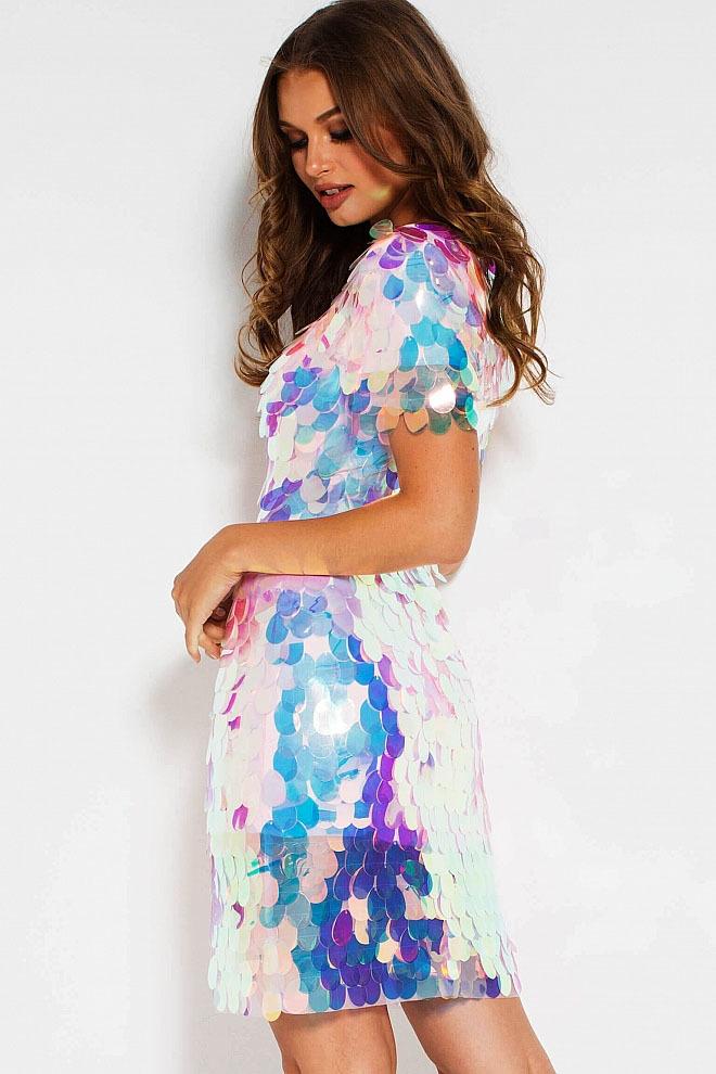Jovani Irridiscent Paillette Cocktail Dress  55494 - 1 pc Blush In Size 2 Available CCSALE 2 / Blush