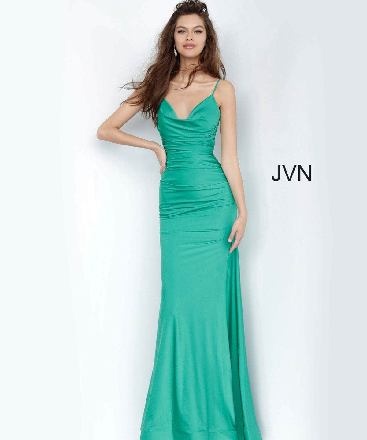 Jovani JVN00968ASC - Ruched Bodice Trumpet Prom Dress Special Occasion Dress 0 