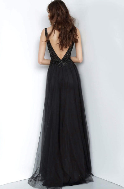 Jovani - JVN02253 Ornate Plunging Bodice Long Overskirt Gown Evening Dresses