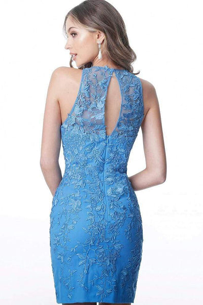 Jovani - JVN1290 Sleeveless Floral Lace Applique Fitted Cocktail Dress Special Occasion Dress