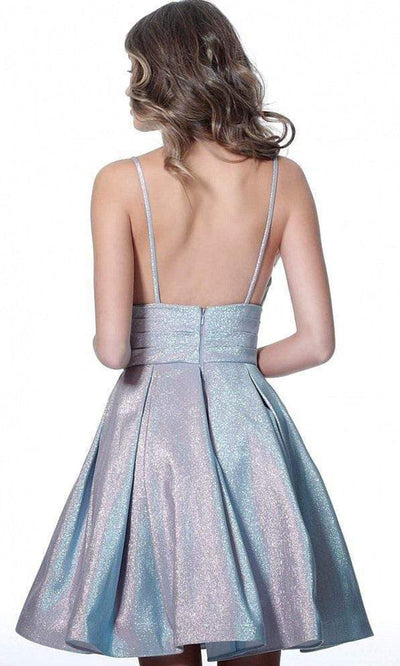 Jovani - Sleeveless Fit and Flare Glitter Metallic Cocktail Dress JVN2093SC - 1 pc Lilac In Size 2 Available CCSALE 2 / Lilac