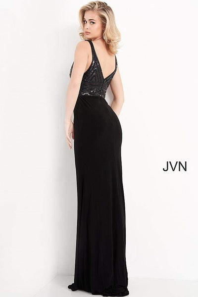 Jovani - JVN4240 Sequined Plunging V-Neck Sheath Dress Evening Dresses