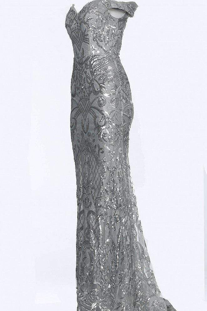 Jovani - JVN4296 Sequin Embellished Off-Shoulder Dress Evening Dresses