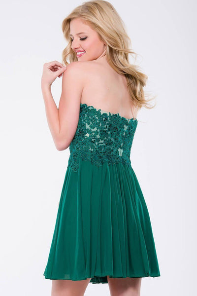Jovani - JVN47312 Strapless Lace Sweetheart A-line Dress Homecoming Dresses