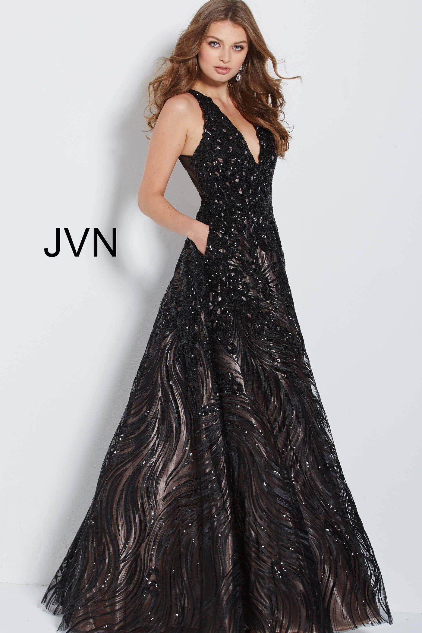 Jovani JVN60641ASC - Illusion Cutout Back Prom Dress Special Occasion Dress 14 