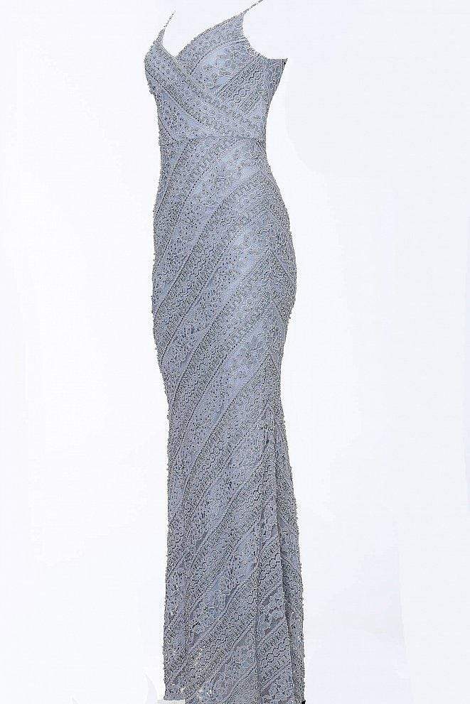 Jovani - JVN62488 Embellished Plunging V-neck Trumpet Dress Special Occasion Dress
