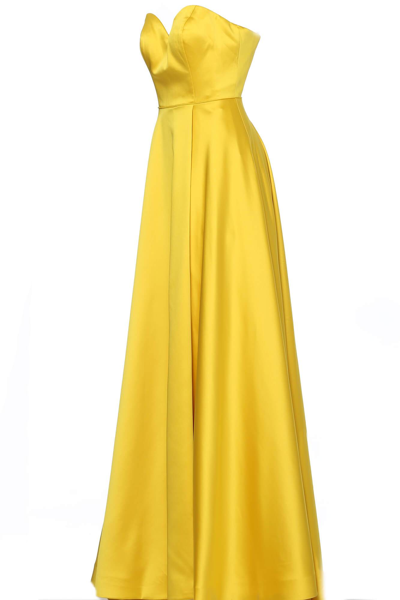 Jovani - JVN67753 Strapless Sweetheart Satin Prom Dress Special Occasion Dress 00 / Yellow