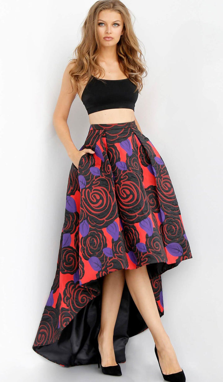 Jovani - High-Low A-Line Skirt M40911SC In Multi