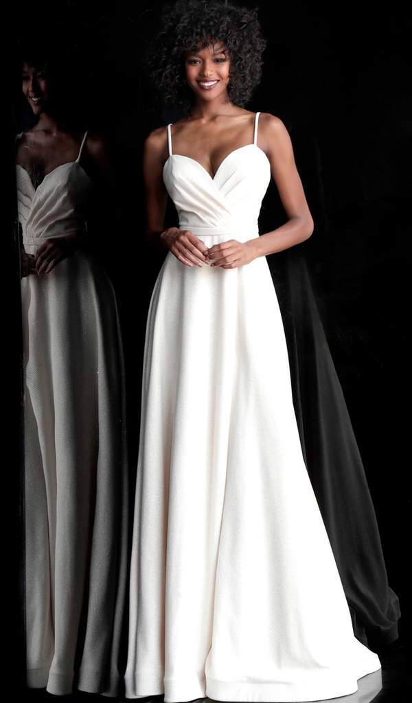 Jovani - Sweetheart A-line Evening Gown With Train 66253SC - 1 pc Ivory In Size 6 Available CCSALE 6 / Ivory