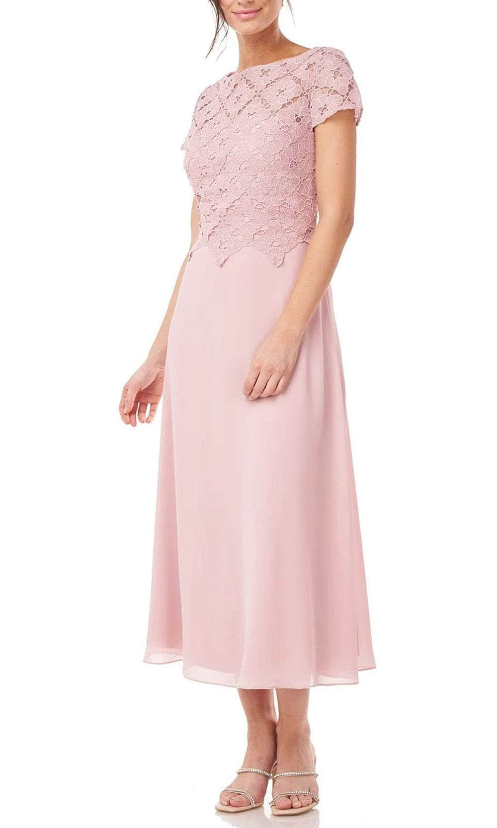 Js Collections 8616640 - Lace Bodice Tea-Length Dress Cocktail Dresses