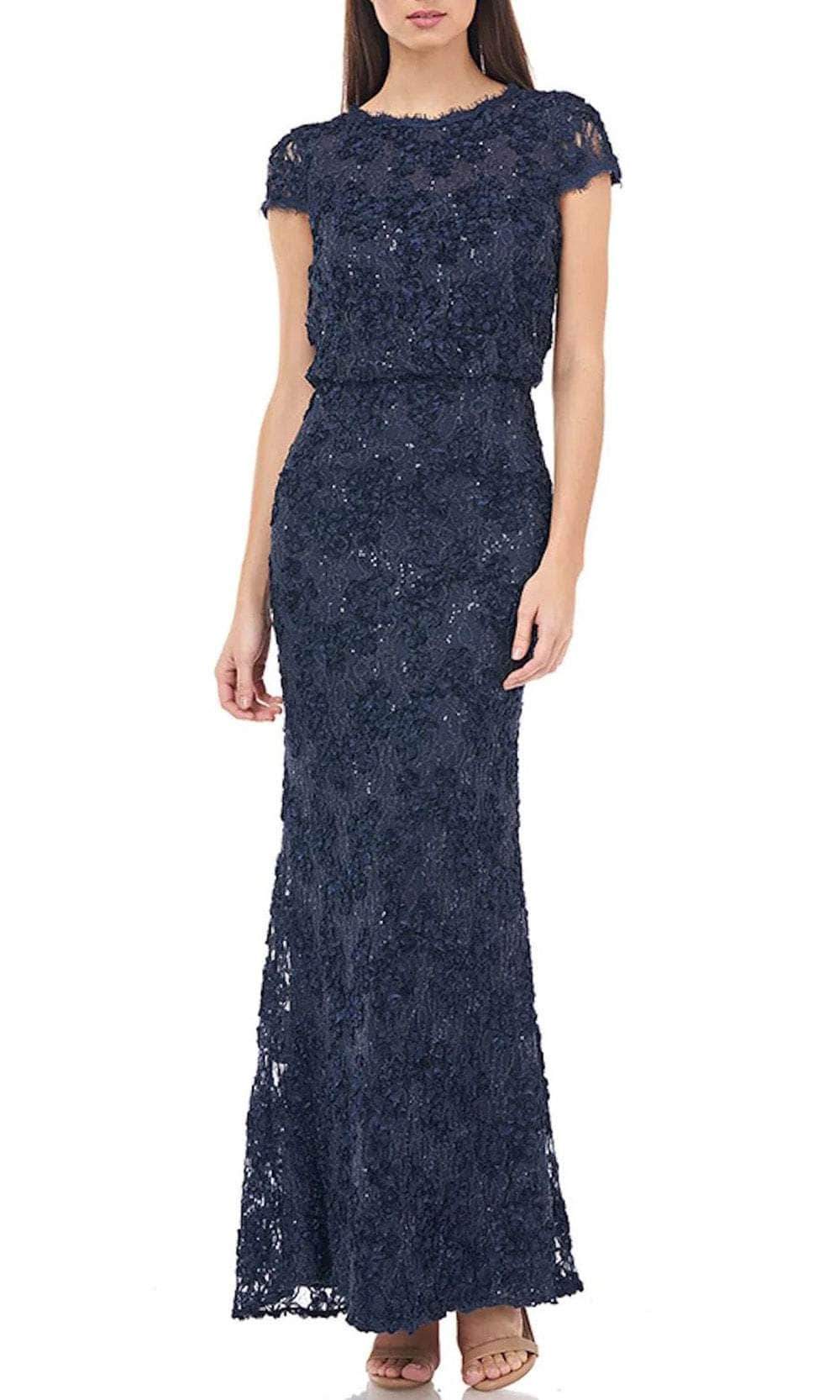 JS Collections 866657 - Blouson Sequin Lace Dress Mother of the Bride Dresses 4 / Navy