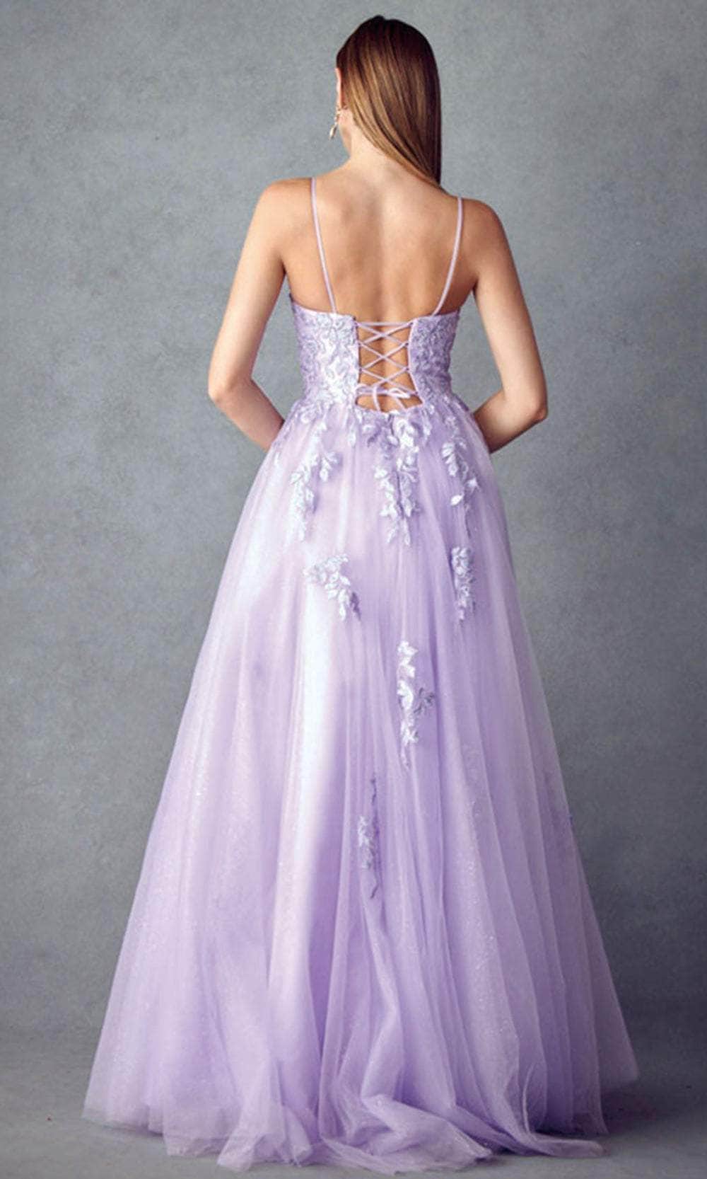 Juliet Dresses 260 - Long Tulle A-Line Dress - Spaghetti Straps, Lace Appliques, Rhinestones, Lace Up Back, Layered Skirt, Floor Length Hem ADASA Juliet Dresses 260 - Long Tulle A-Line Dress - Spaghetti Straps, Lace Appliques, Rhinestones, Lace Up Back, Layered Skirt, Floor Length Hem ADASA