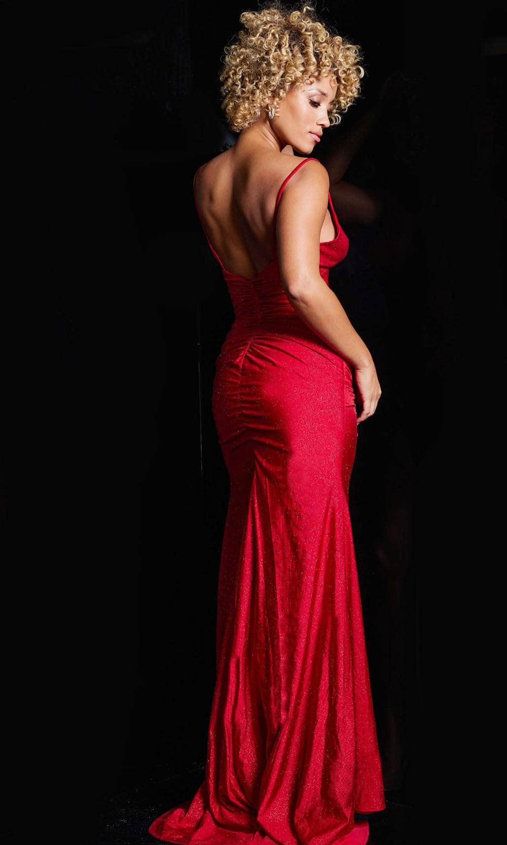 JVN by Jovani JVN38817 - Twist Detail Prom Gown with Slit Special Occasion Dress