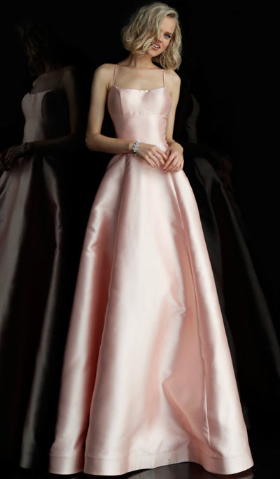 Jovani - JVN63019 Sleeveless Modified Scoop A-line Dress in Pink