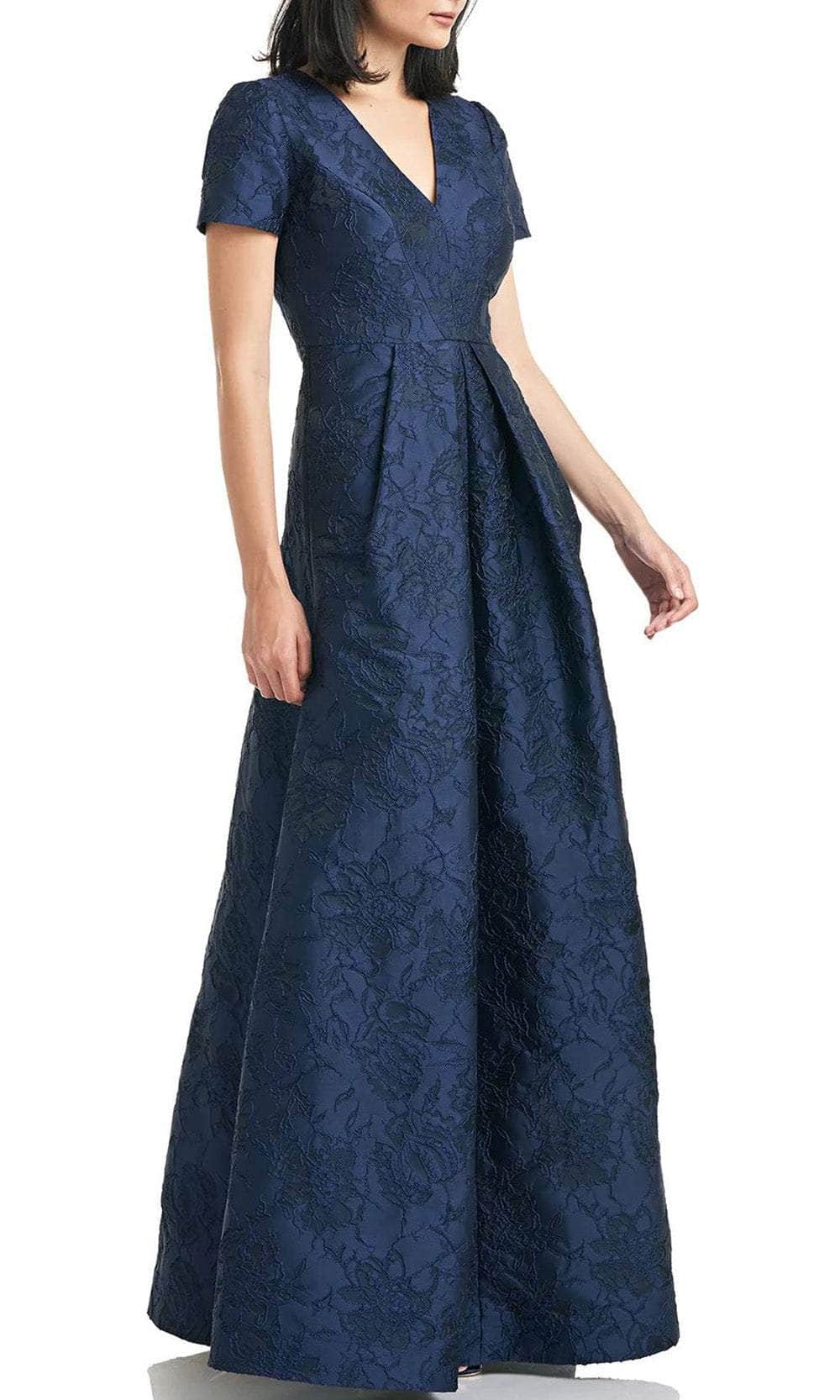 Kay Unger 5516713 - V Neck Jacquard A-Line Gown Special Occasion Dress