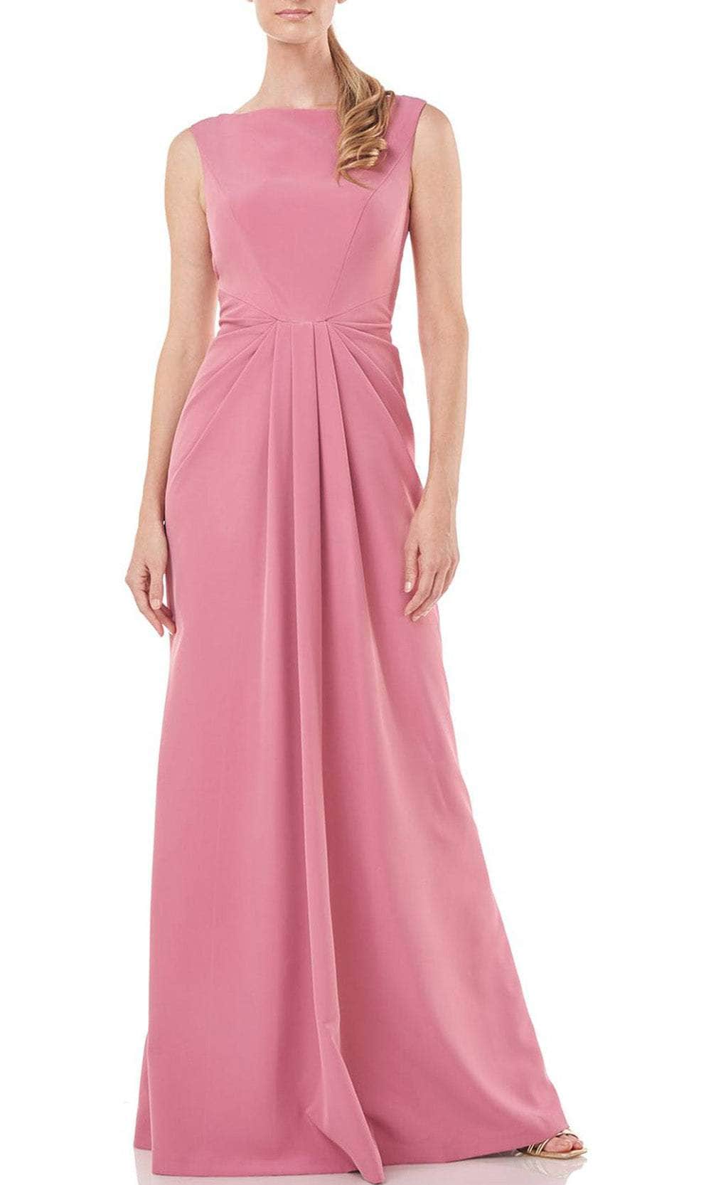 Kay Unger 5517445 - Pleated Detail Sleeveless Long Dress Special Occasion Dress 2 / Heather Rose