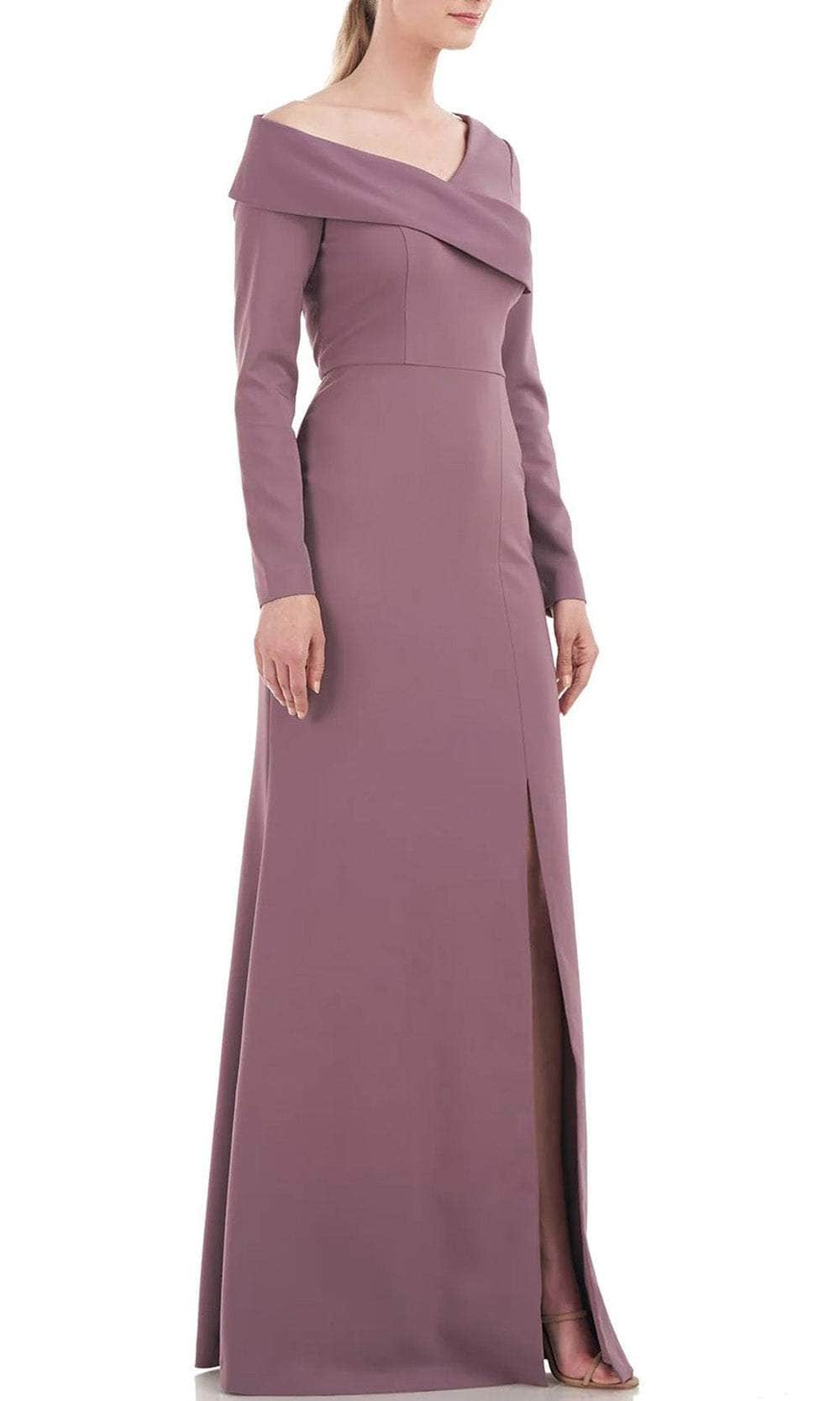 Kay Unger 5518825 Long Stretch Crepe Mermaid Dress Long Sleeve