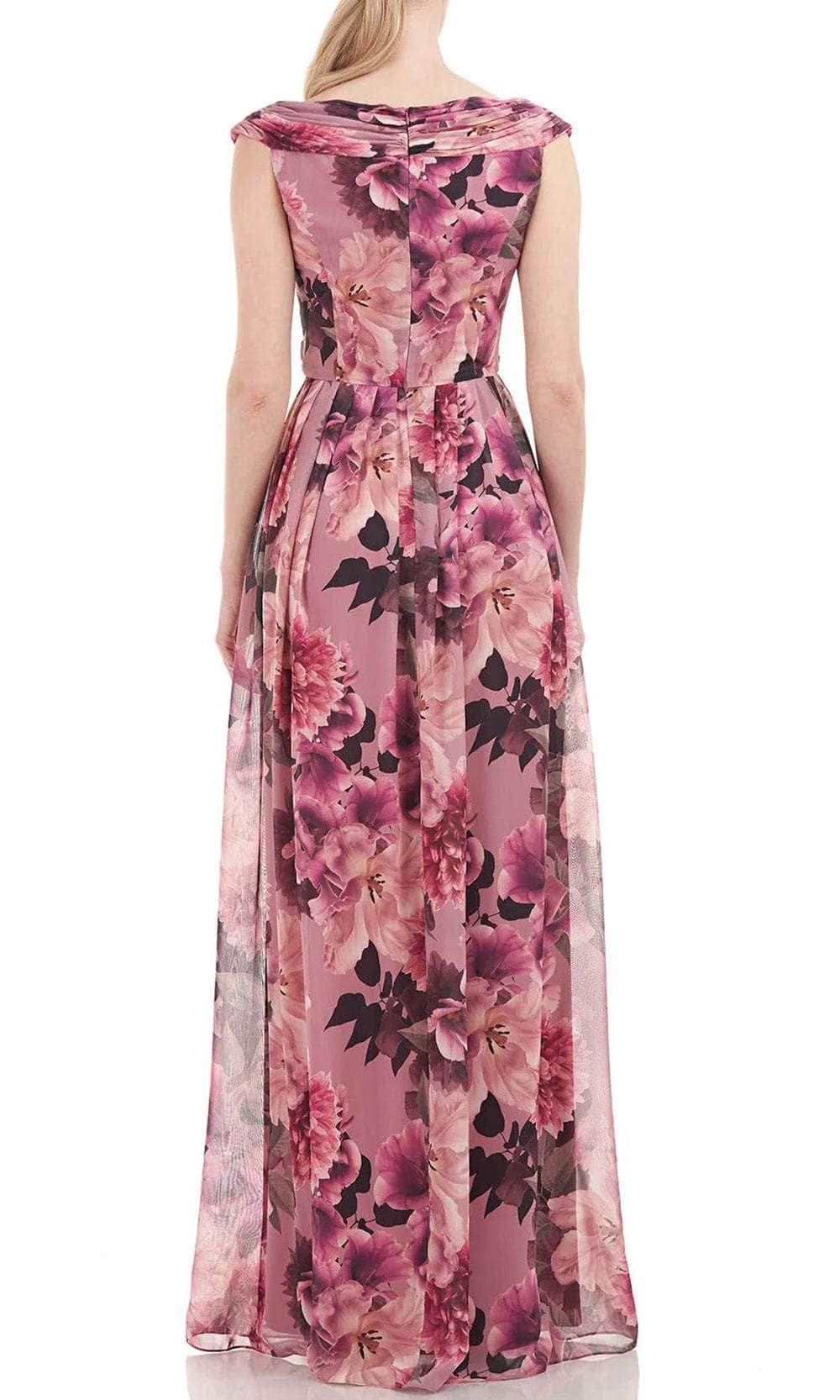 Kay Unger Women's Dawson Floral Chiffon Gown - Wood Rose - Size 6