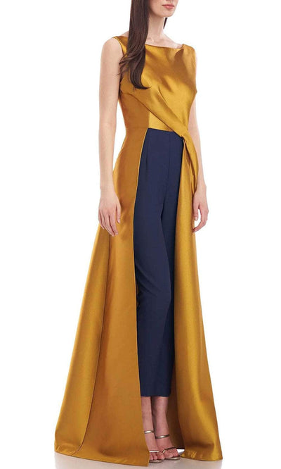 Kay Unger 5545199 - Bateau Neck Jumpsuit with Overskirt Formal Pantsuits